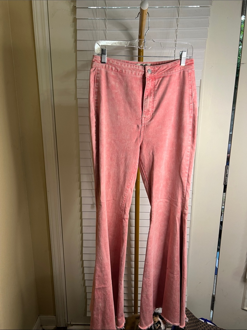 We The Free Coral Pink High-Rise Flared Jeans